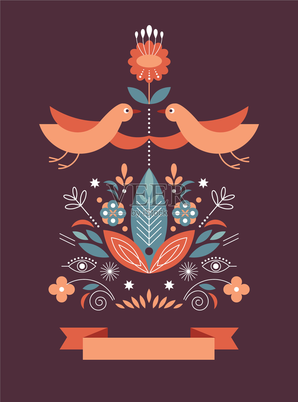 问候或邀请卡模板设计插画图片素材