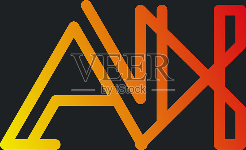 徽标首字母啊模板设计简单插画图片素材