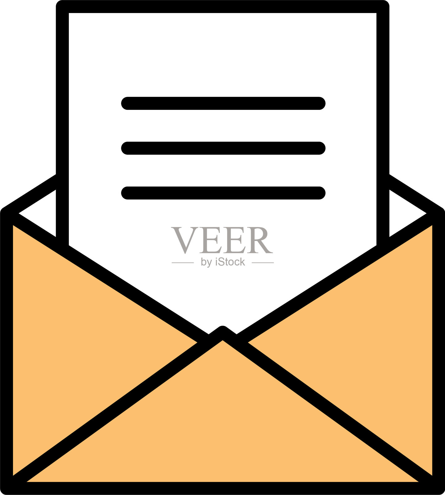 孤立的信封线和填充样式图标插画图片素材