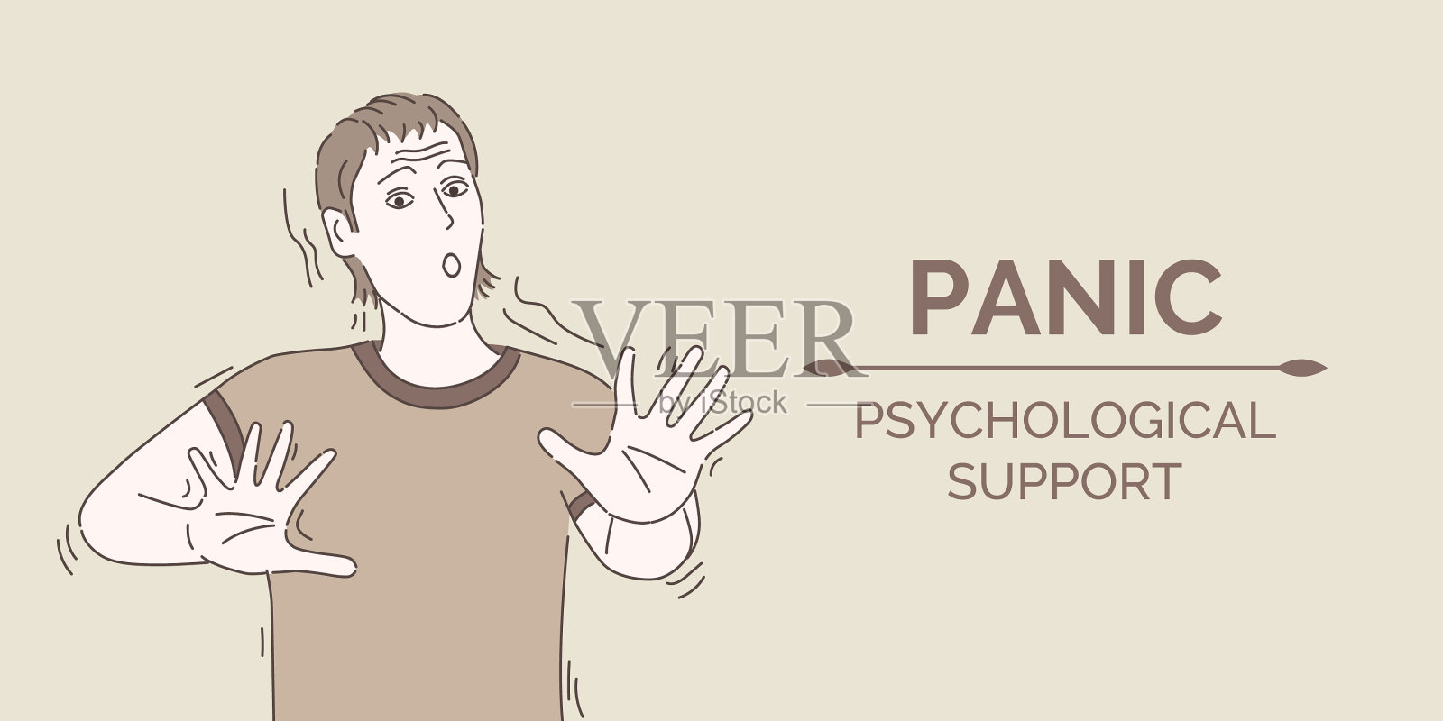 恐慌和心理支持横幅插画图片素材