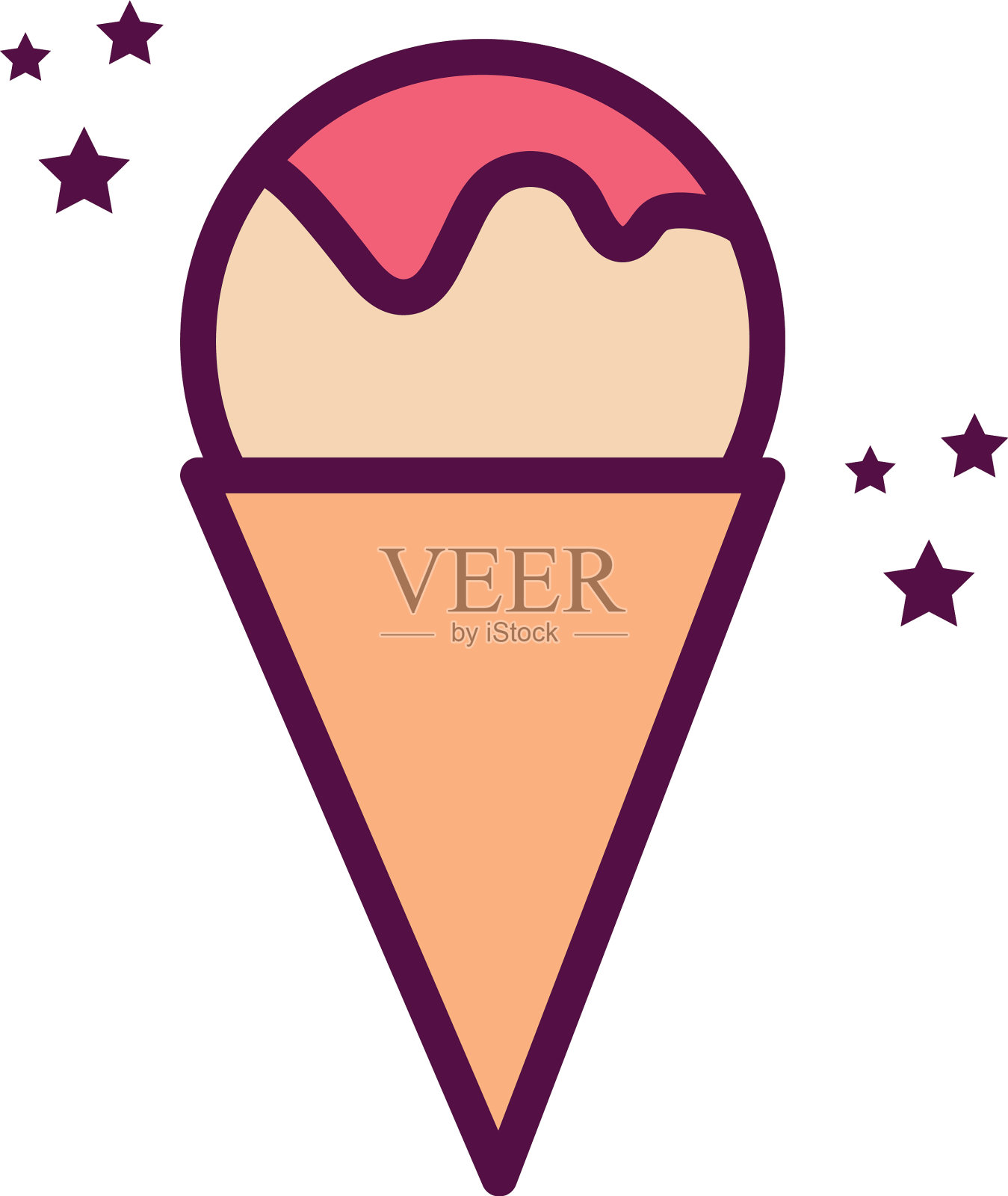 孤立的冰淇淋线和填充风格图标插画图片素材