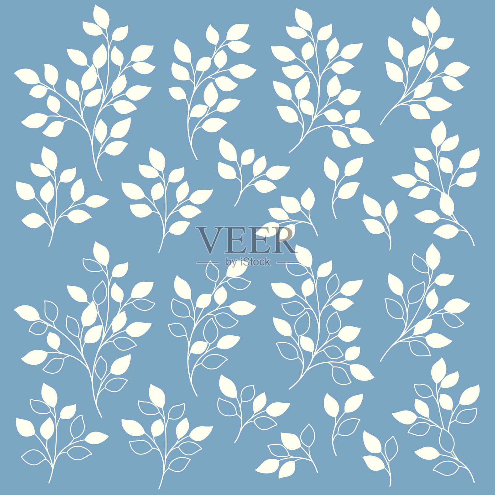 植物的剪影插图，简洁而美丽，插画图片素材