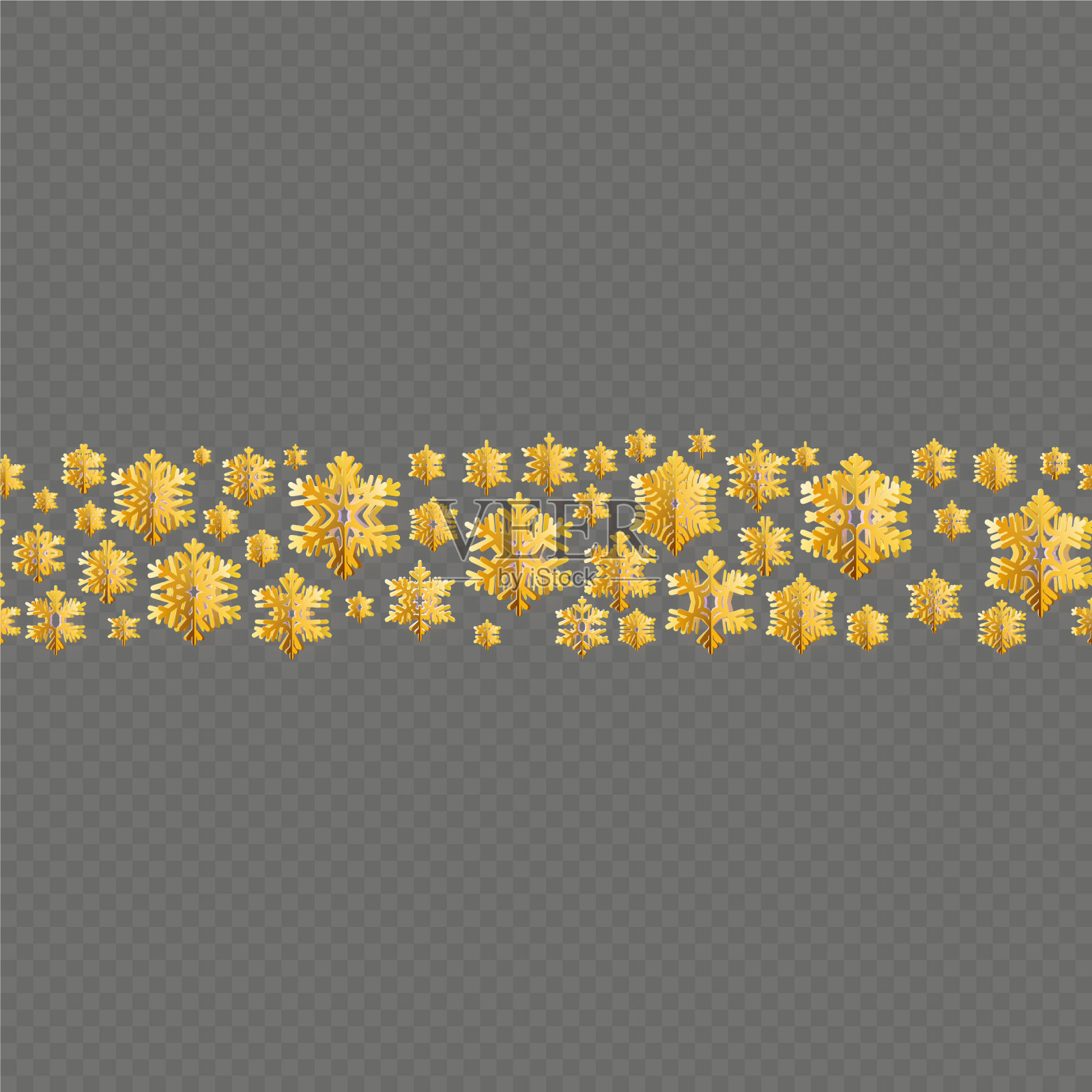 圣诞和新年用黄金无缝镶边插画图片素材