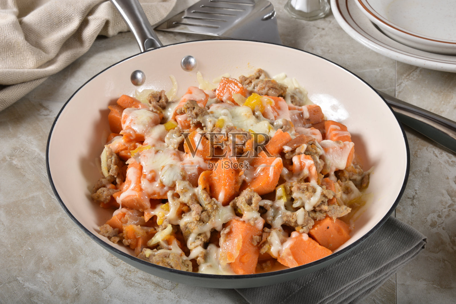 自制火鸡和甘薯土豆泥照片摄影图片