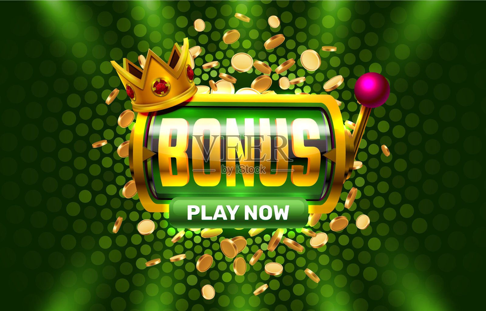 奖金赌场硬币现金机现在玩插画图片素材