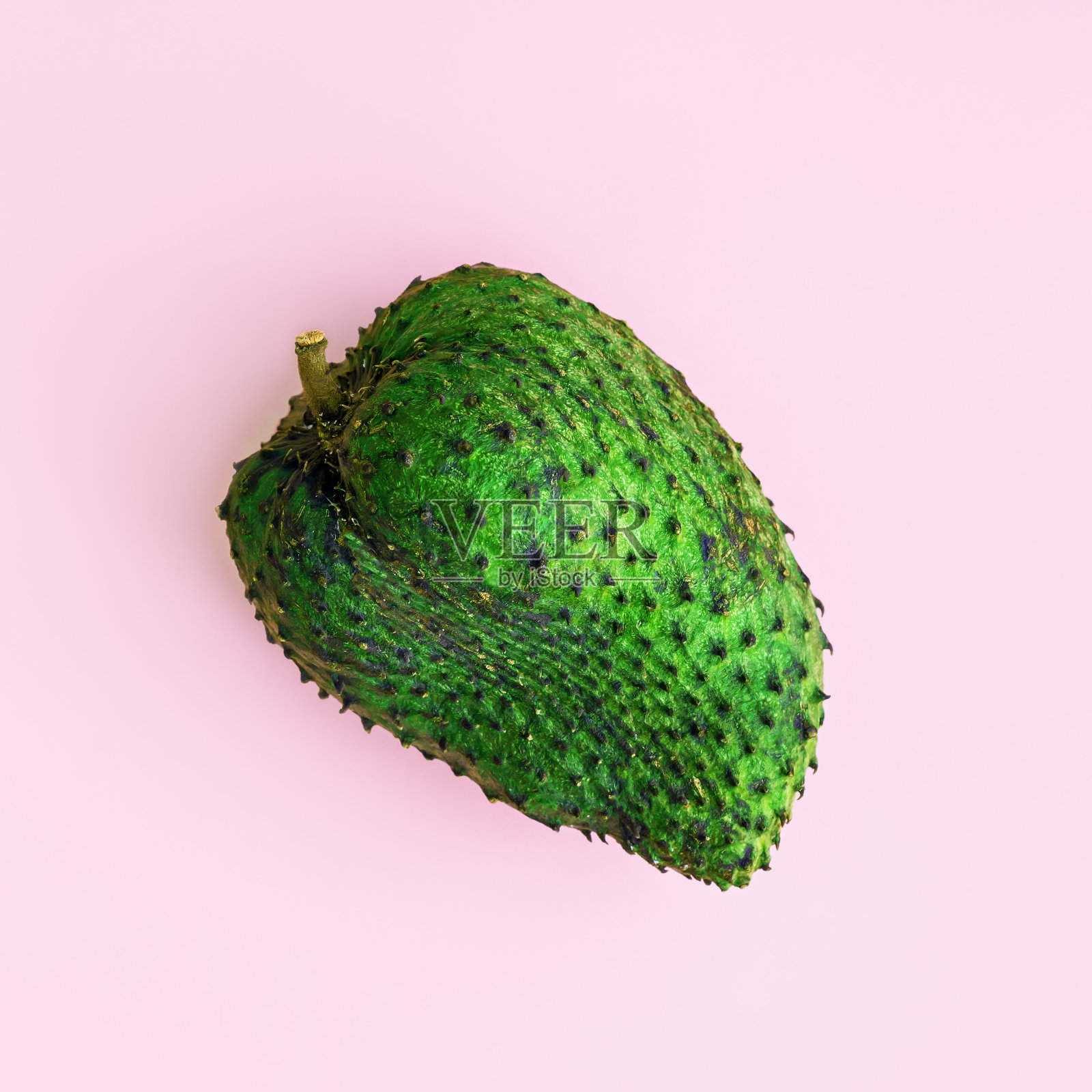 粉红色背景上的热带水果番荔枝。照片摄影图片