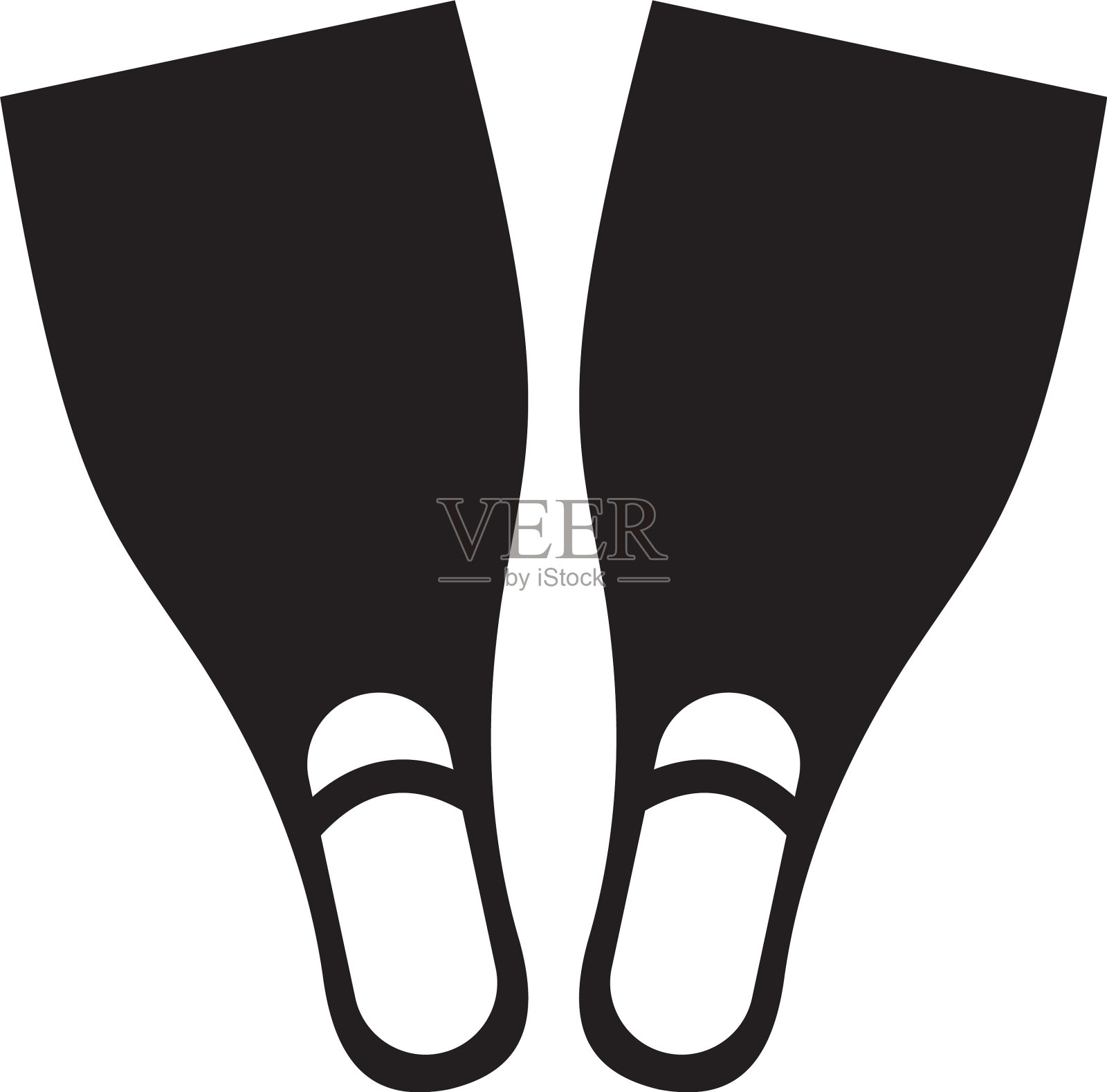 游泳脚蹼图标模板黑色插画图片素材