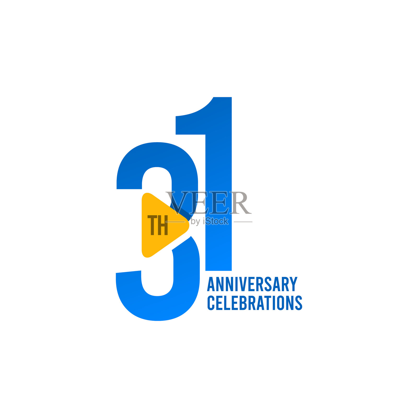 31周年庆典蓝色模板插画图片素材