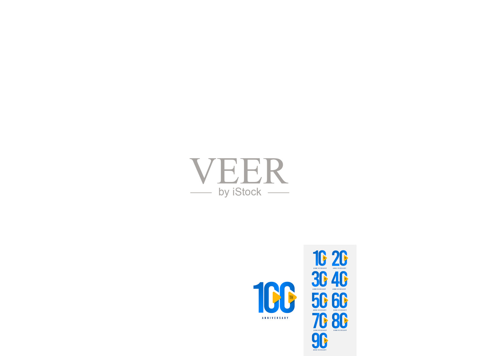 100周年纪念模板设计插画图片素材