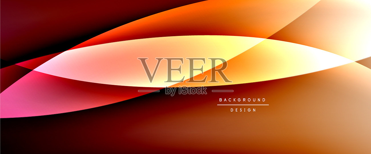 波浪液体风格的线条与阴影和灯光插画图片素材