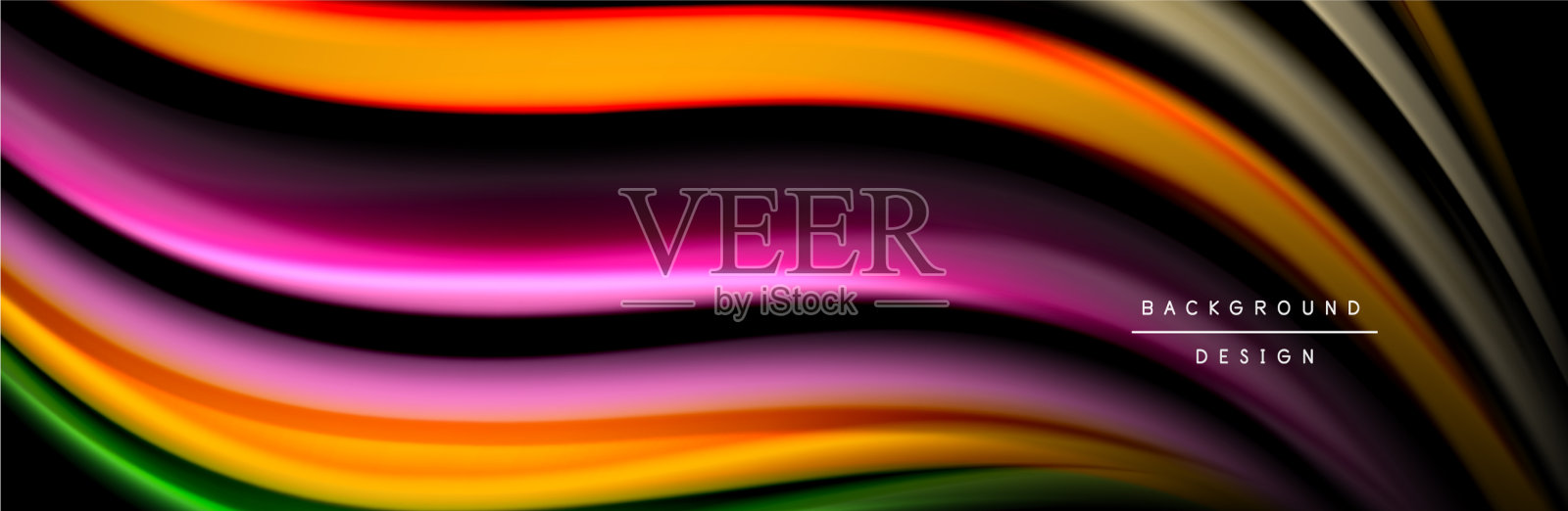 丝绸和流畅的流波海报设计色彩插画图片素材