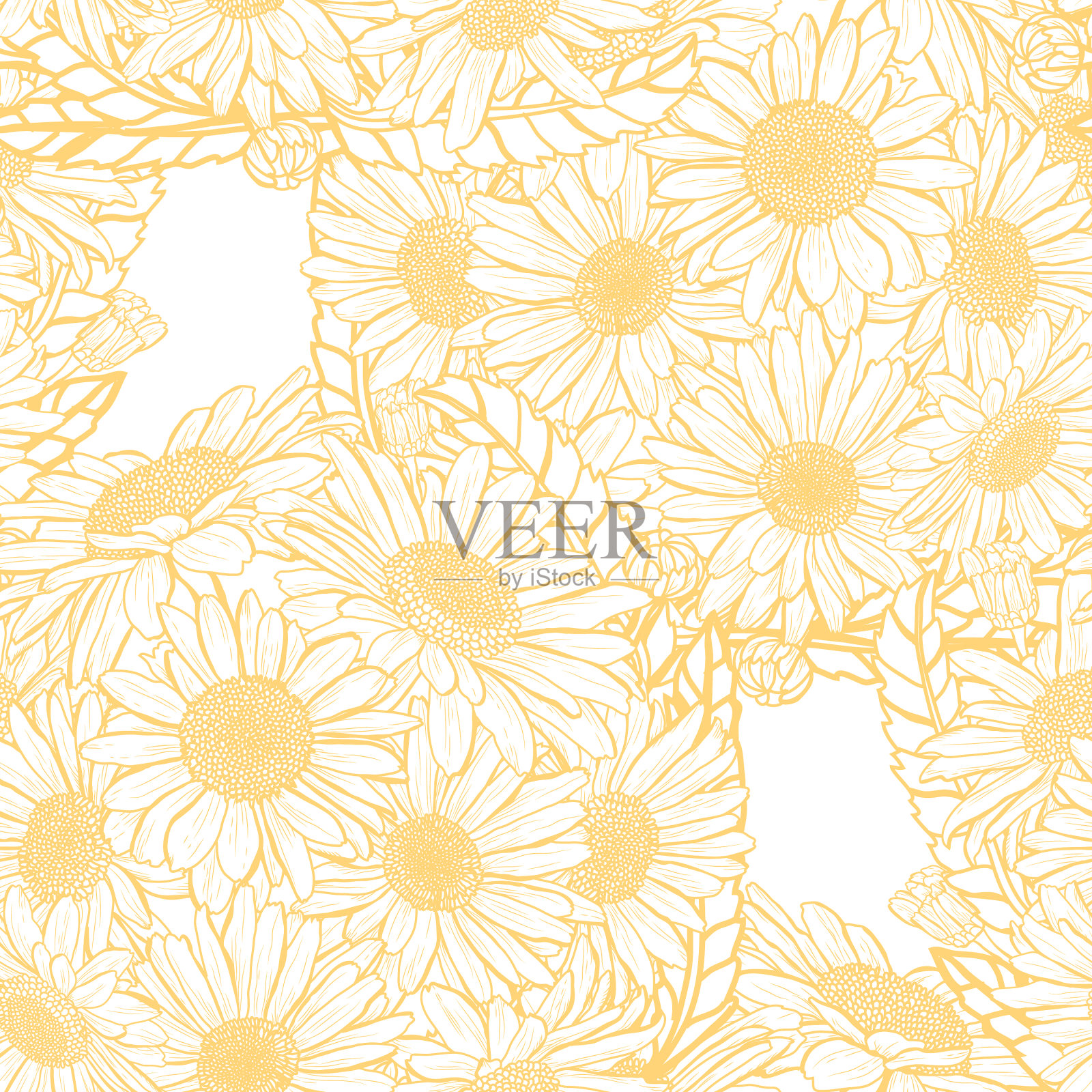 花卉无缝模式插画图片素材