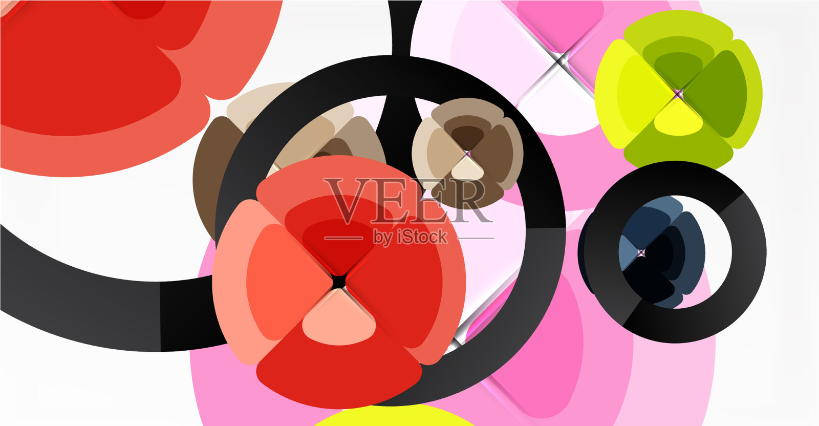抽象背景时尚色圈插画图片素材