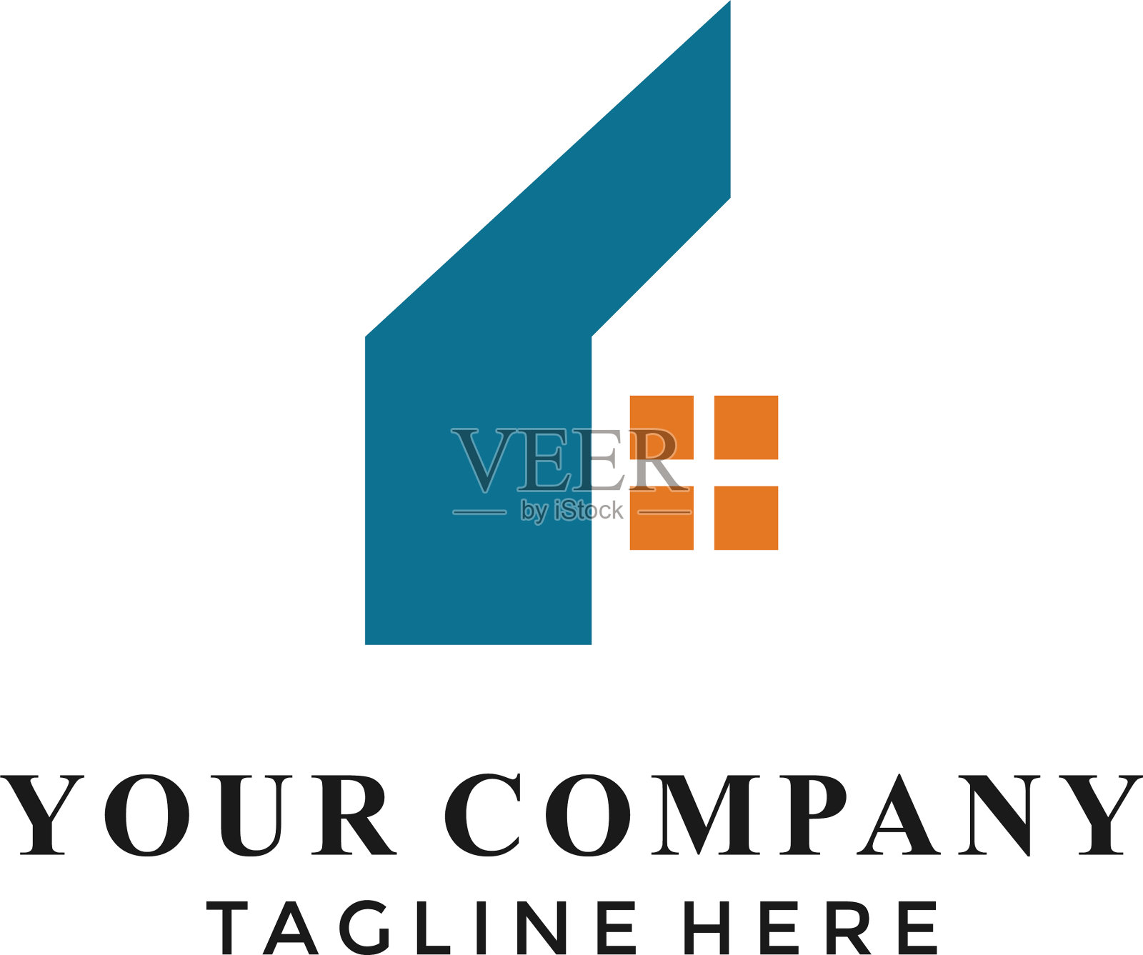 简单的家居豪宅豪宅标志设计插画图片素材