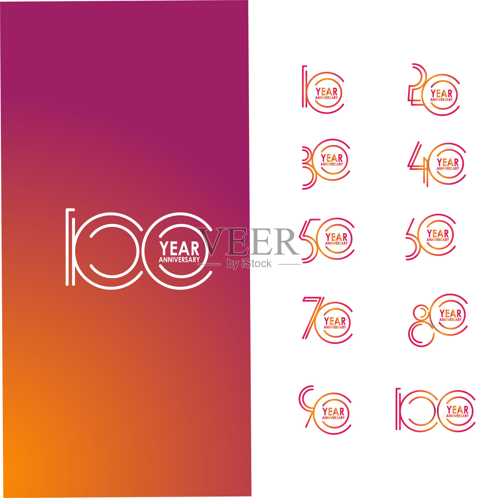 100周年庆典模板插画图片素材