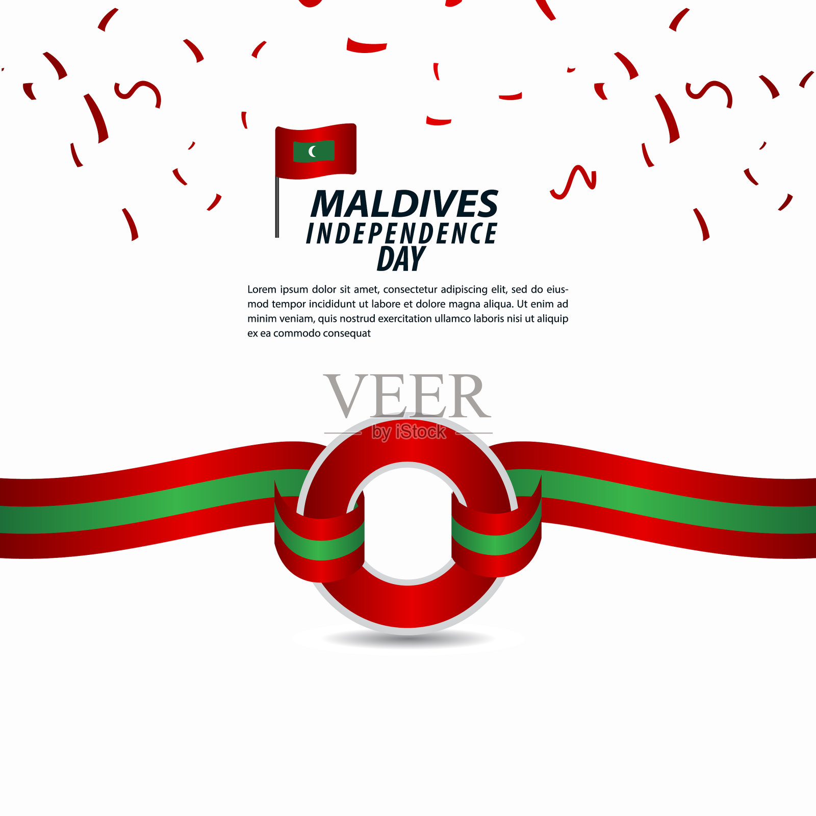 马尔代夫独立日庆祝模板插画图片素材