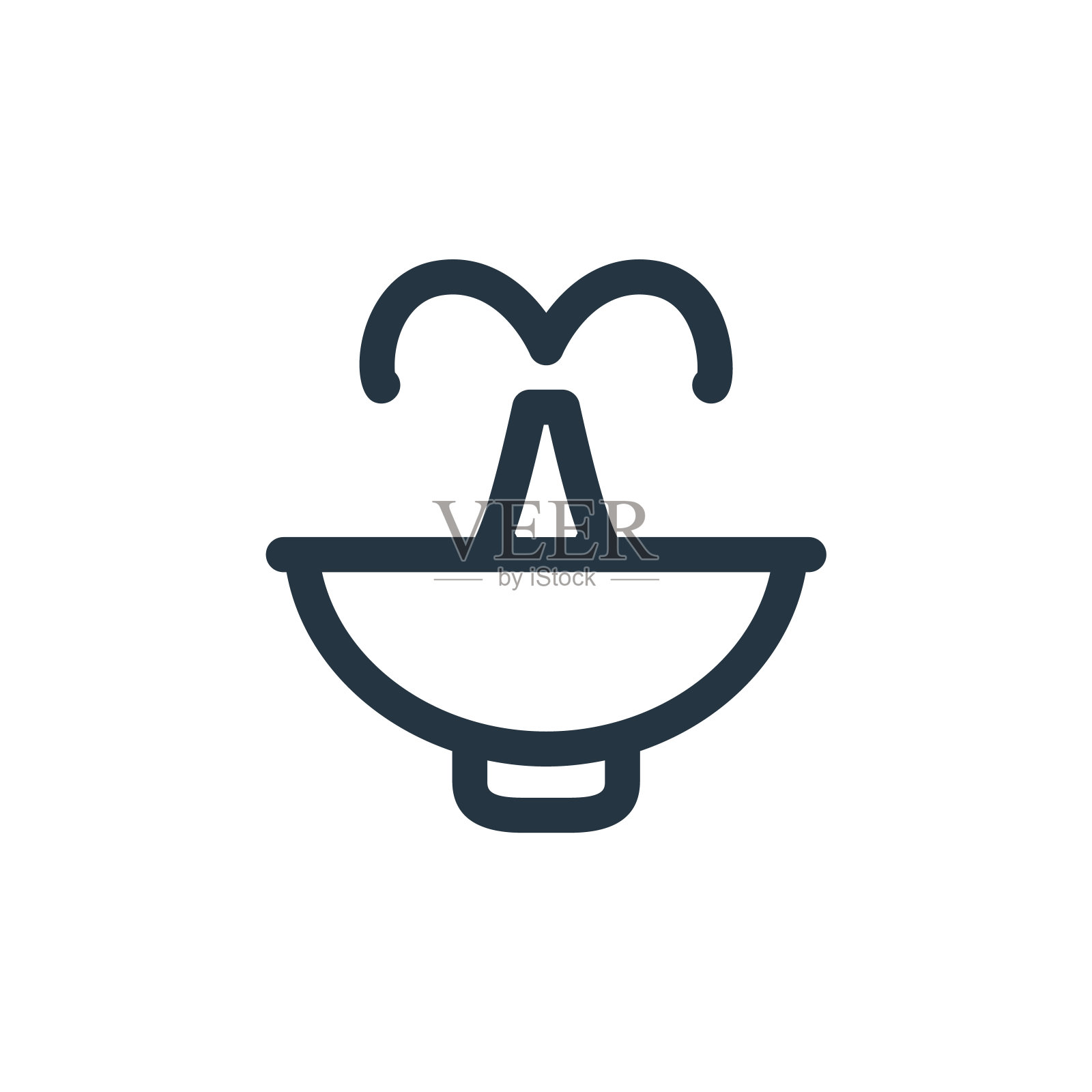 洒水喷头矢量图标。喷头可编辑的中风。喷灌器线性符号用于web和移动应用程序，标志，印刷媒体。细线说明。矢量孤立轮廓绘制。插画图片素材