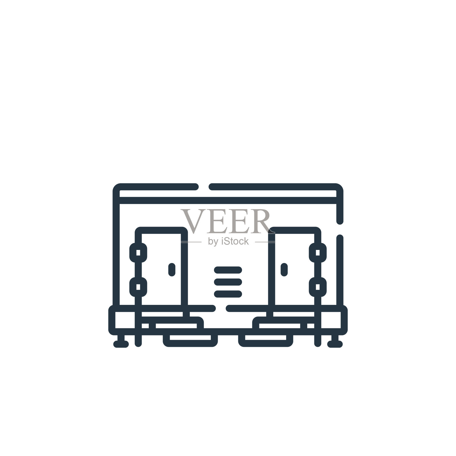 厕所矢量图标。厕所可编辑的中风。厕所线性符号，用于网络和移动应用程序，标志，印刷媒体。细线说明。矢量孤立轮廓绘制。图标素材