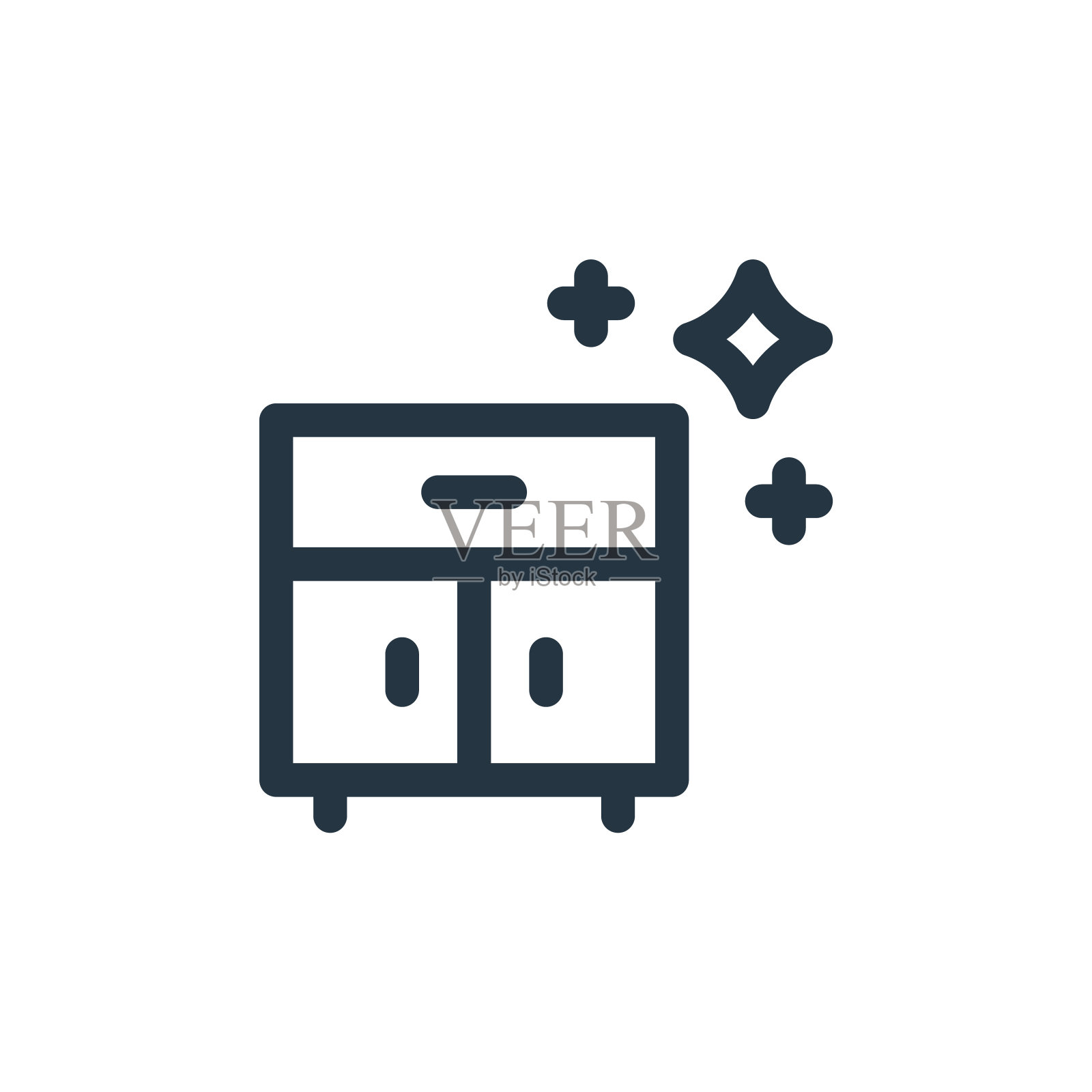 家具矢量图标。家具可编辑的中风。家具线性符号，用于网络和移动应用程序，标志，印刷媒体。细线说明。矢量孤立轮廓绘制。图标素材