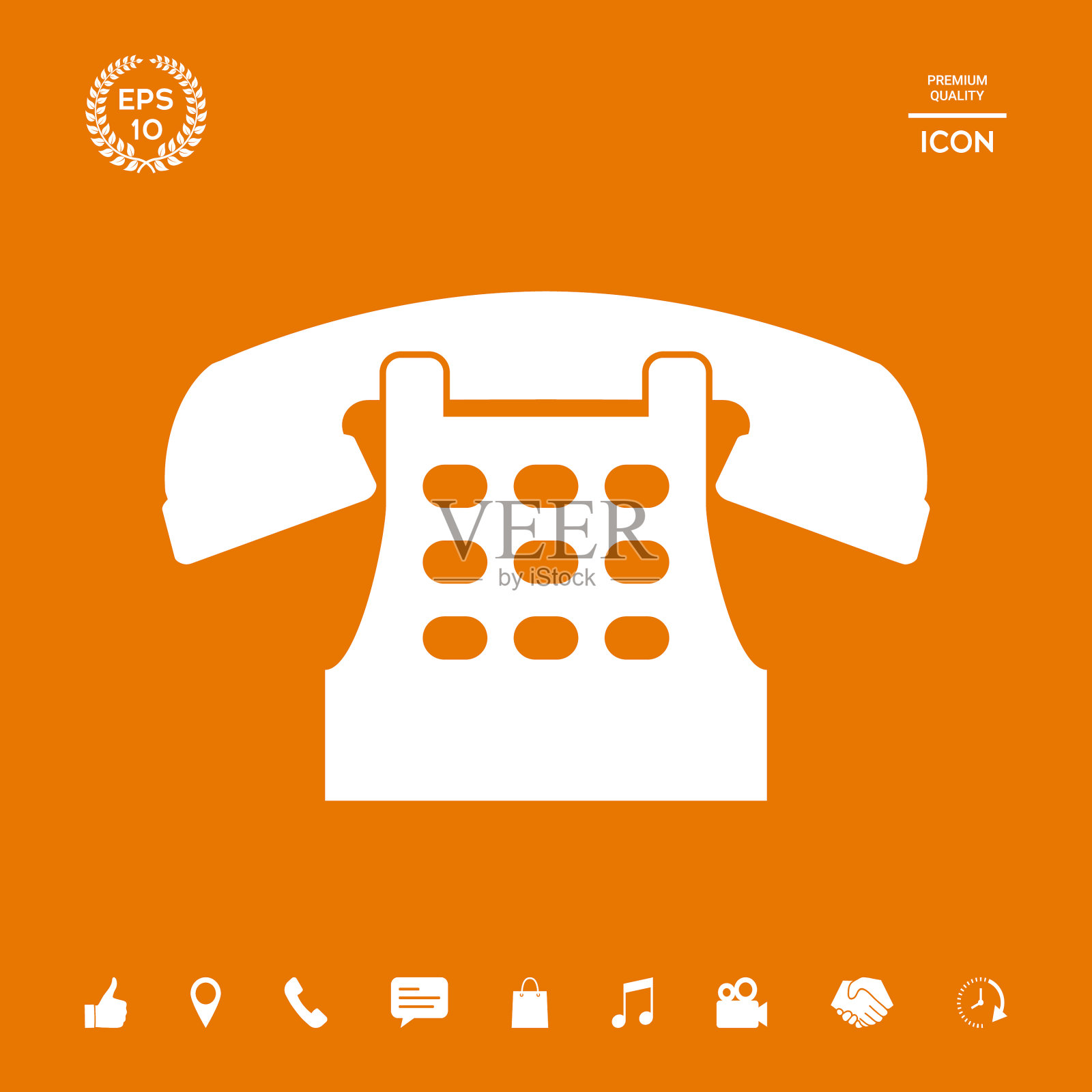 复古电话图标图形元素为您图标素材