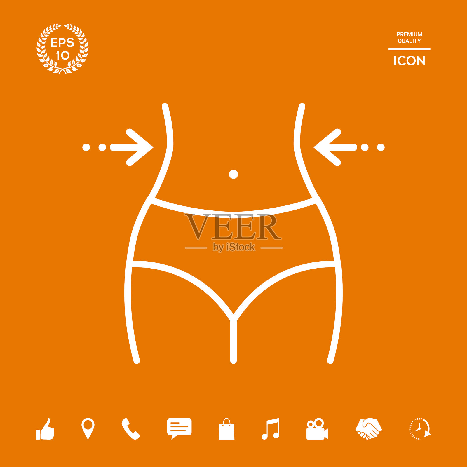 节食减肥女性腰围线腰围线插画图片素材