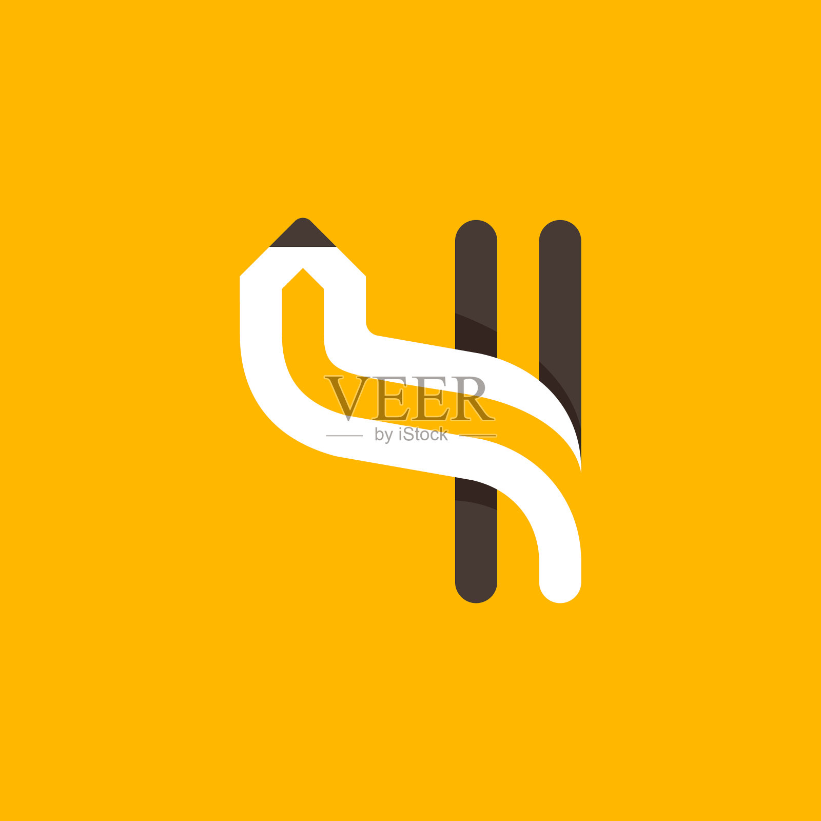 4号标志形成铅笔插画图片素材