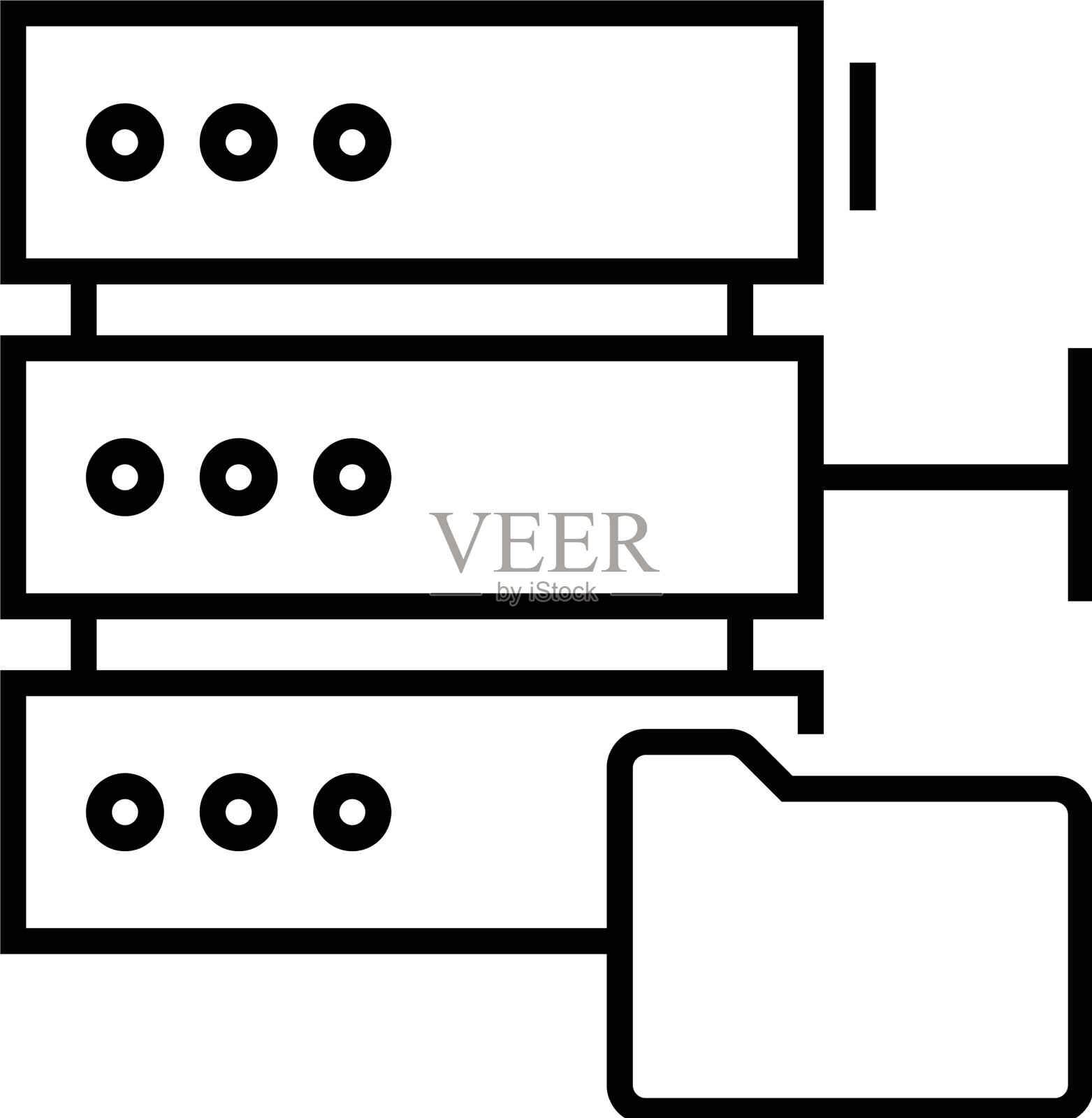 文件案件线图标概念符号大纲设计元素图片