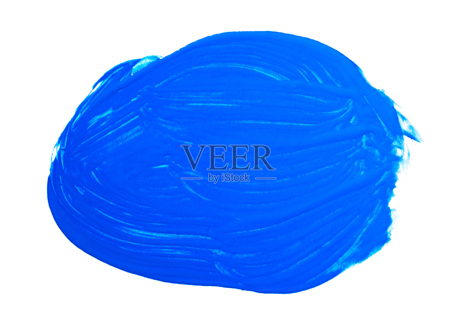 蓝色笔触孤立的白色背景。蓝色抽象的中风。彩色水彩笔触。照片摄影图片