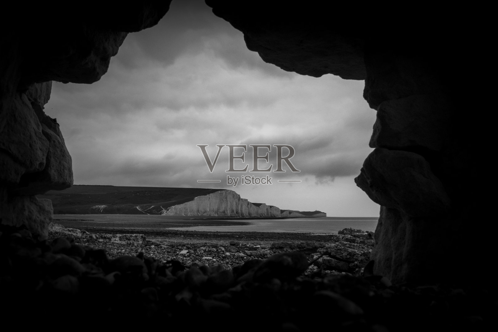 英格兰七姐妹国家公园的白垩悬崖照片摄影图片