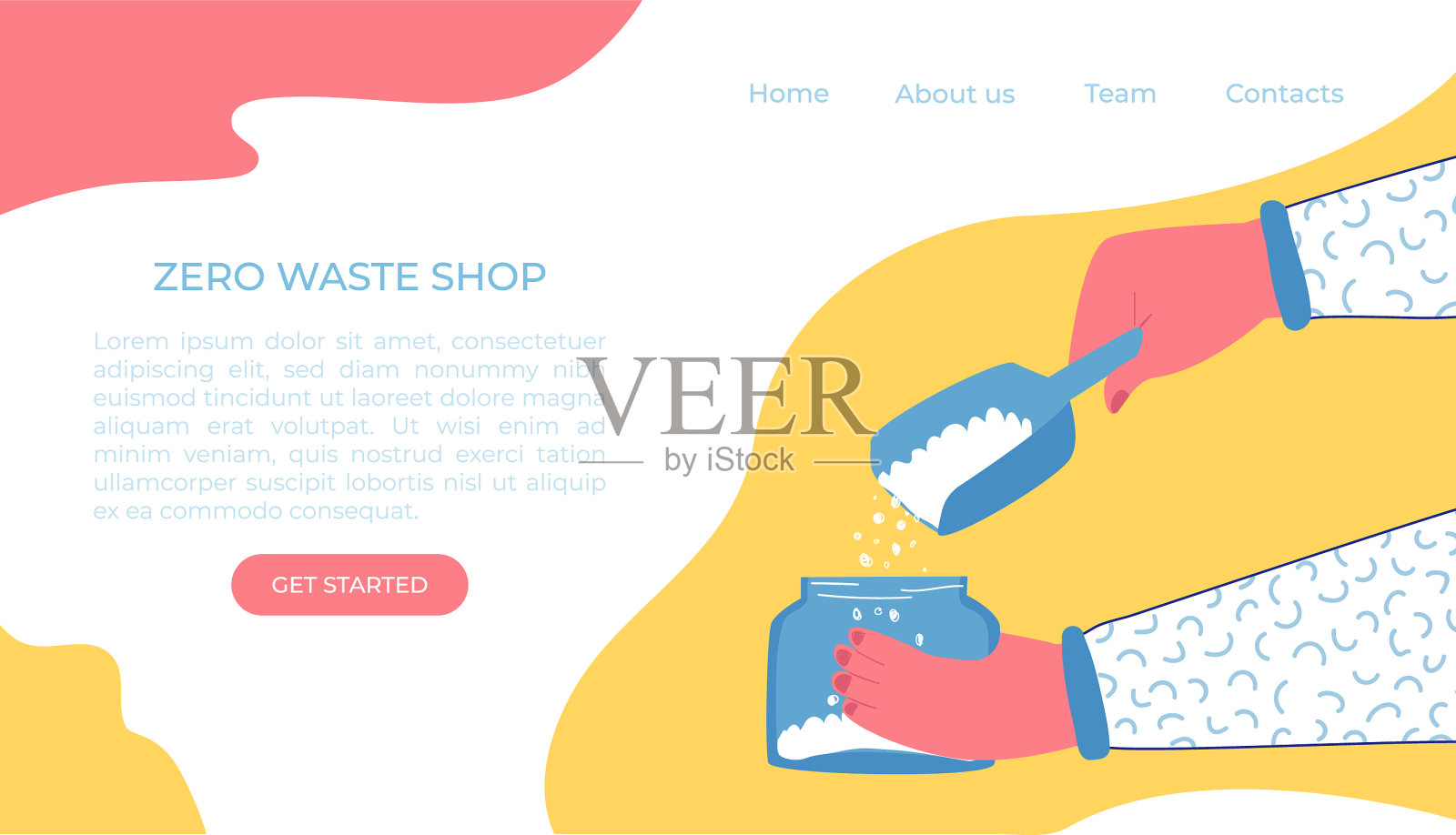 零废物生态概念登陆页面插画图片素材