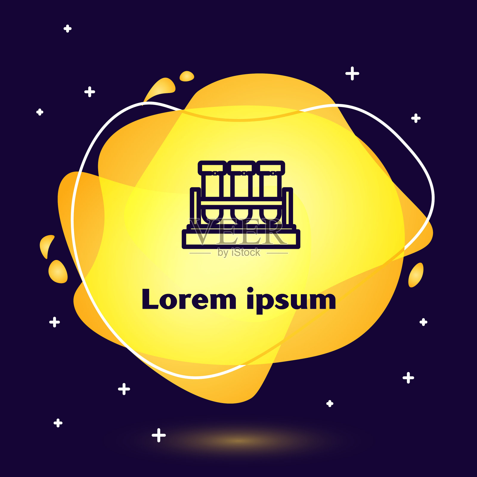 黑线试管和烧瓶化学实验室插画图片素材