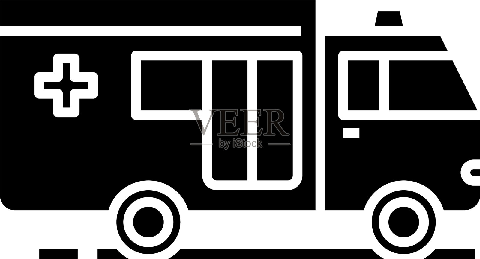 救护车黑色图标概念设计元素图片