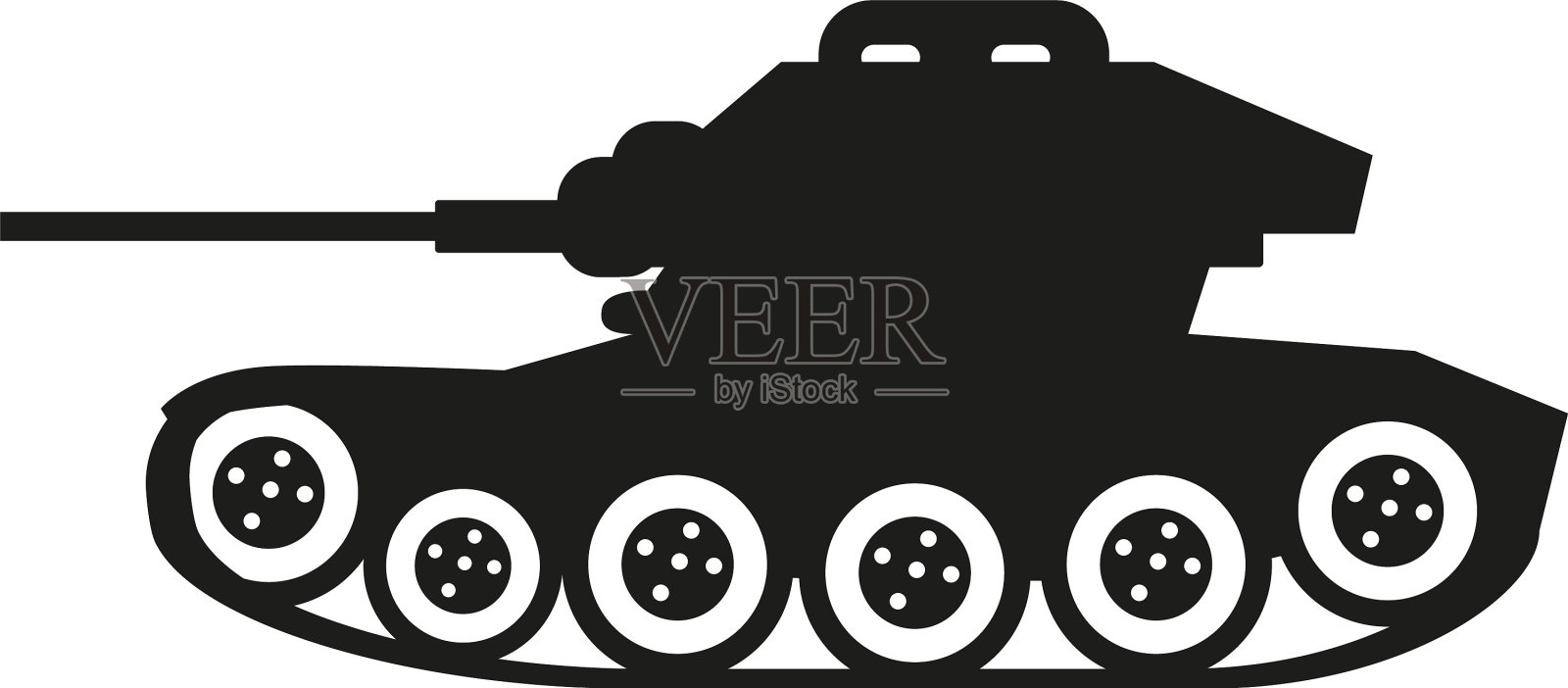 坦克的剪影插画图片素材