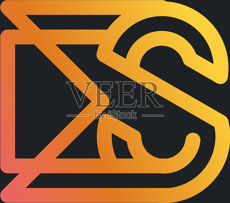 首字母es标志图案设计模板简单插画图片素材