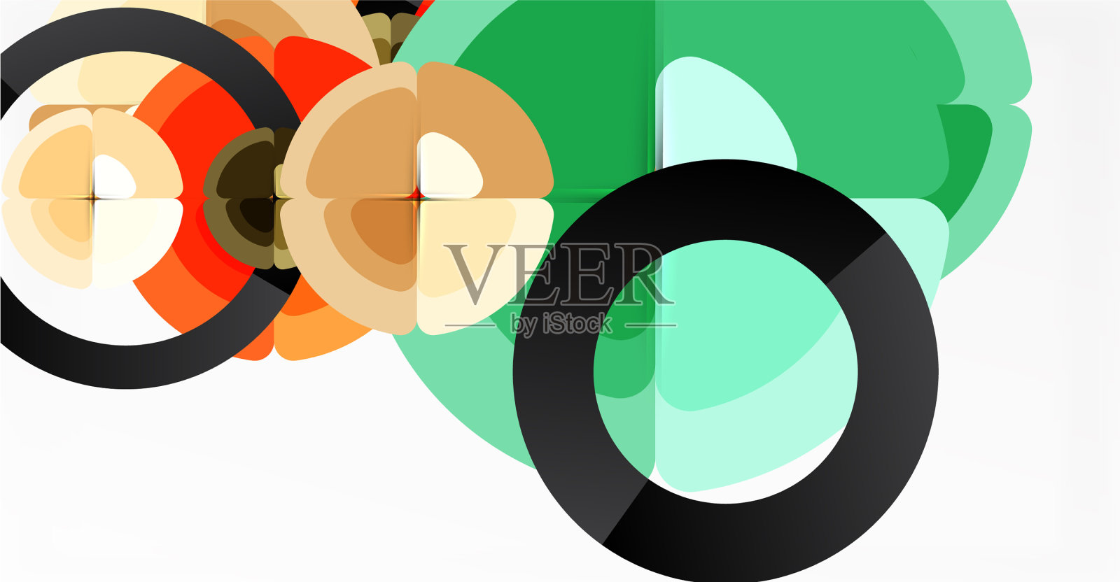 抽象背景时尚色圈插画图片素材