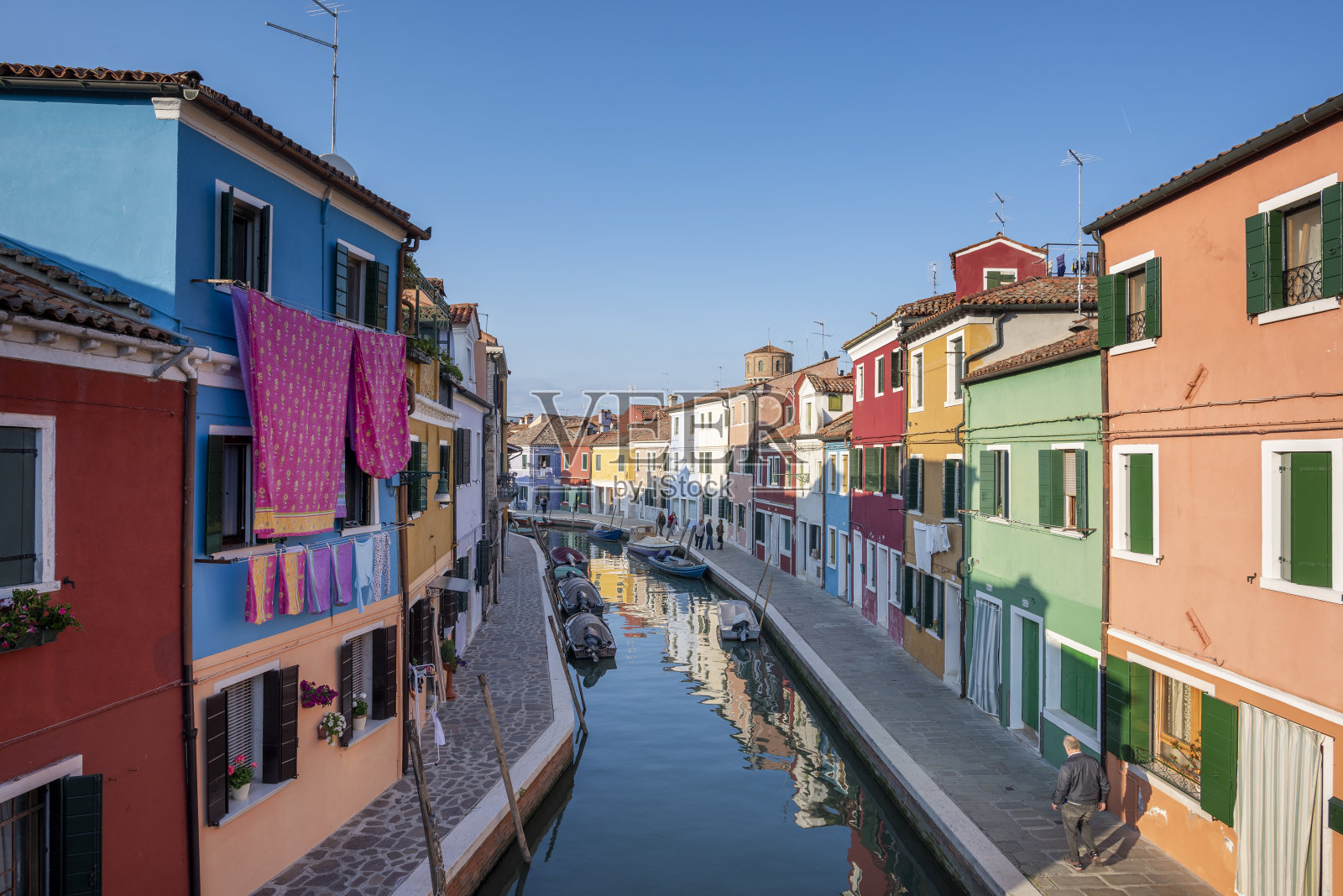 意大利布拉诺镇的街道照片摄影图片