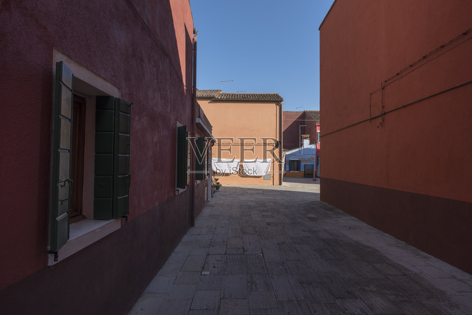 意大利布拉诺镇的街道照片摄影图片