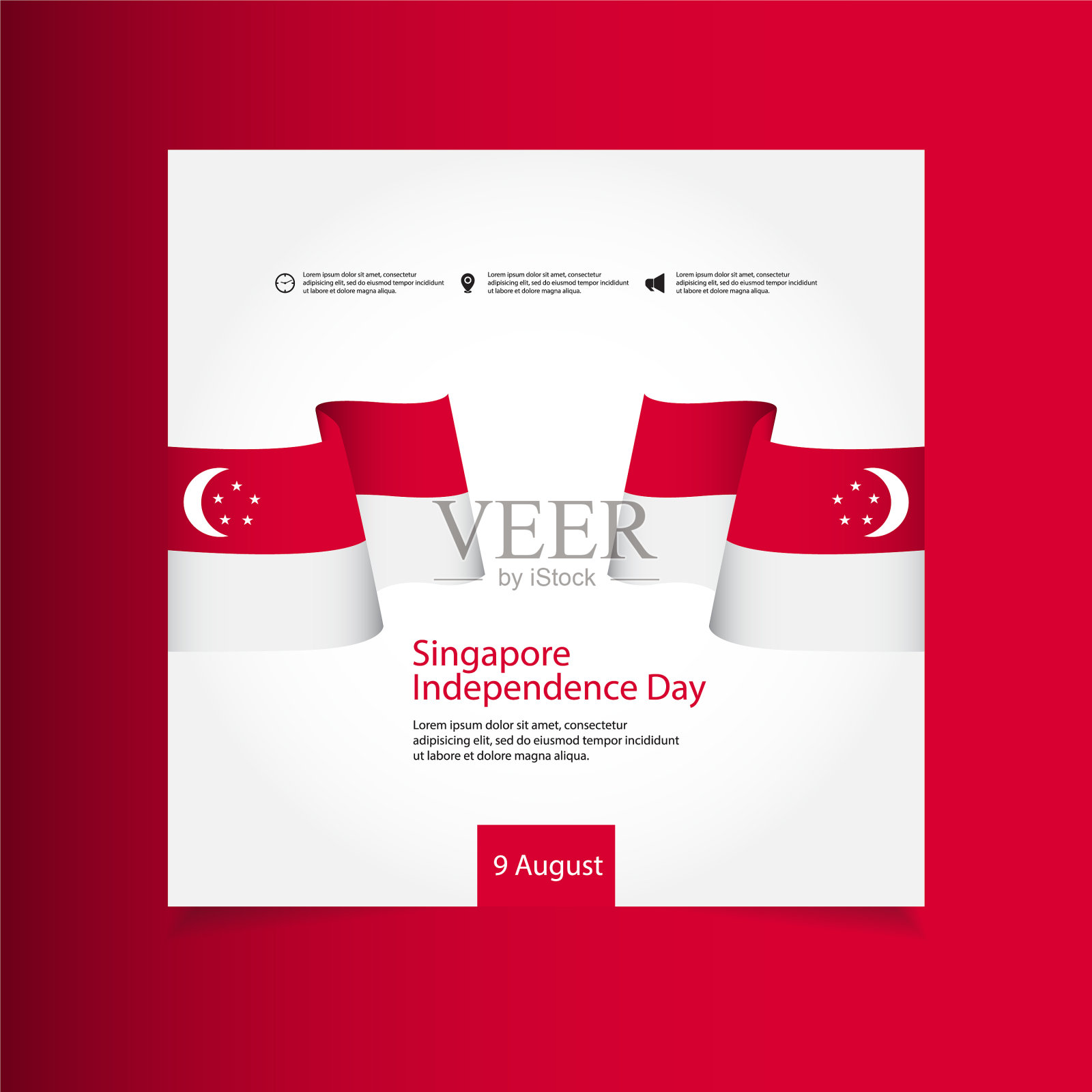 新加坡独立日庆祝模板插画图片素材