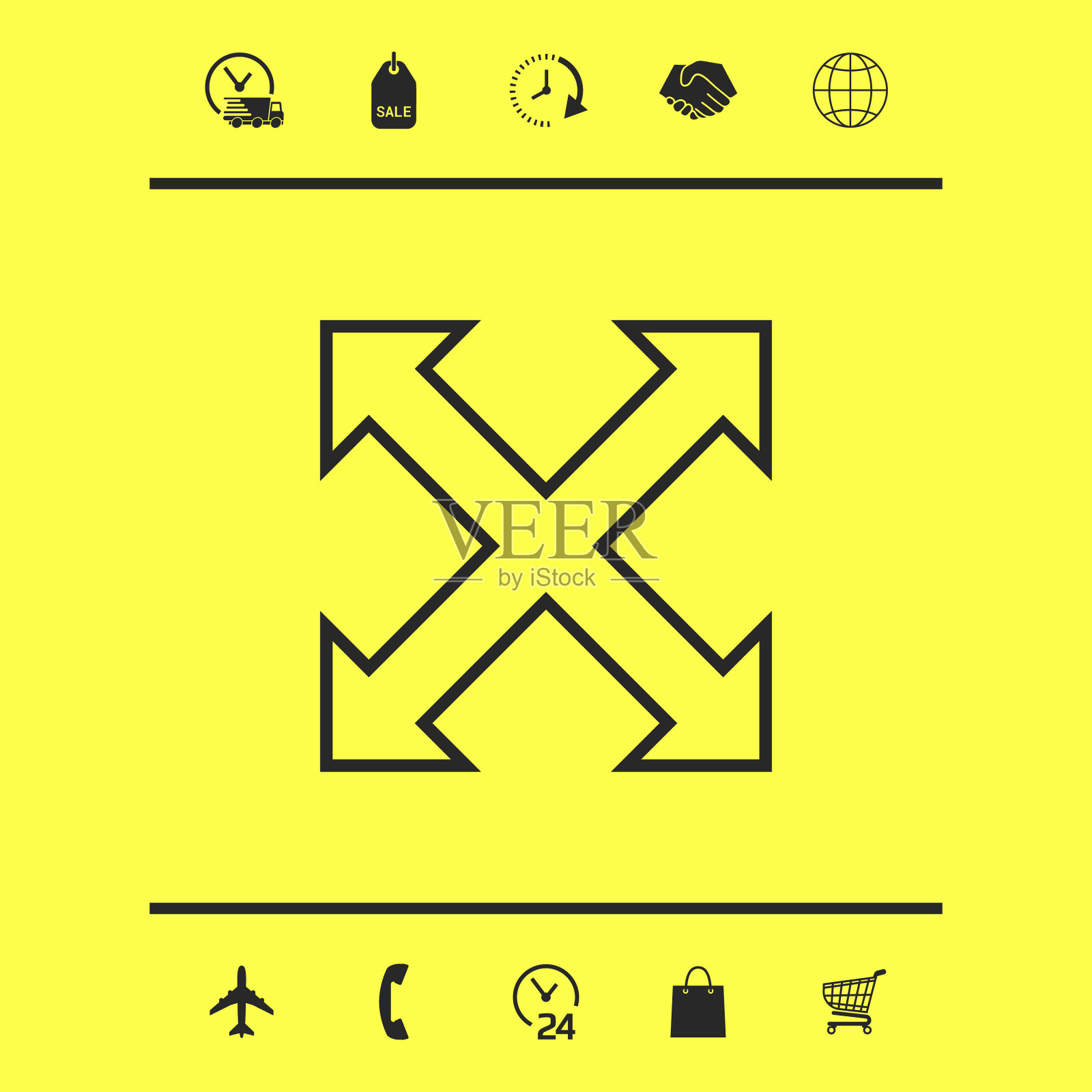 扩展、调整、放大线条图标图形元素图标素材