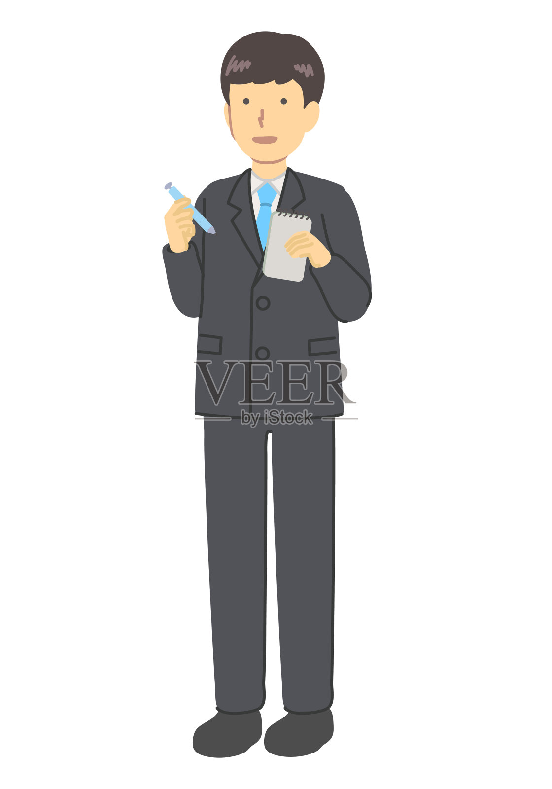 西装革履的男人在做笔记设计元素图片