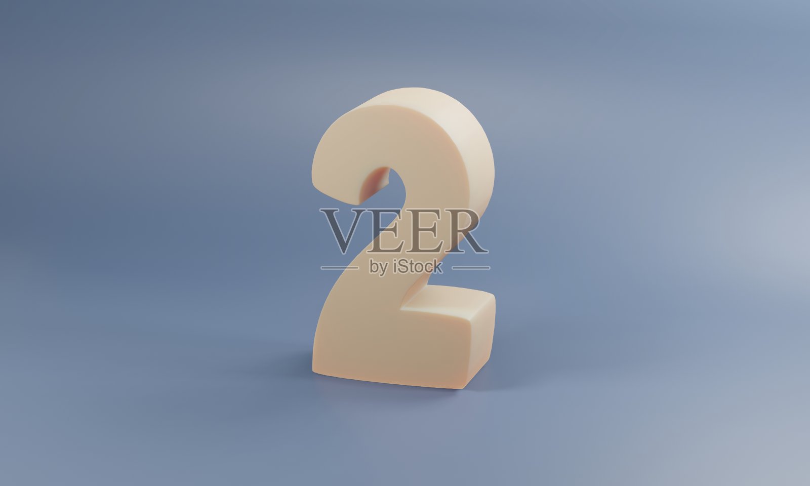 柔软和平滑的3D数字2 / 2照片摄影图片