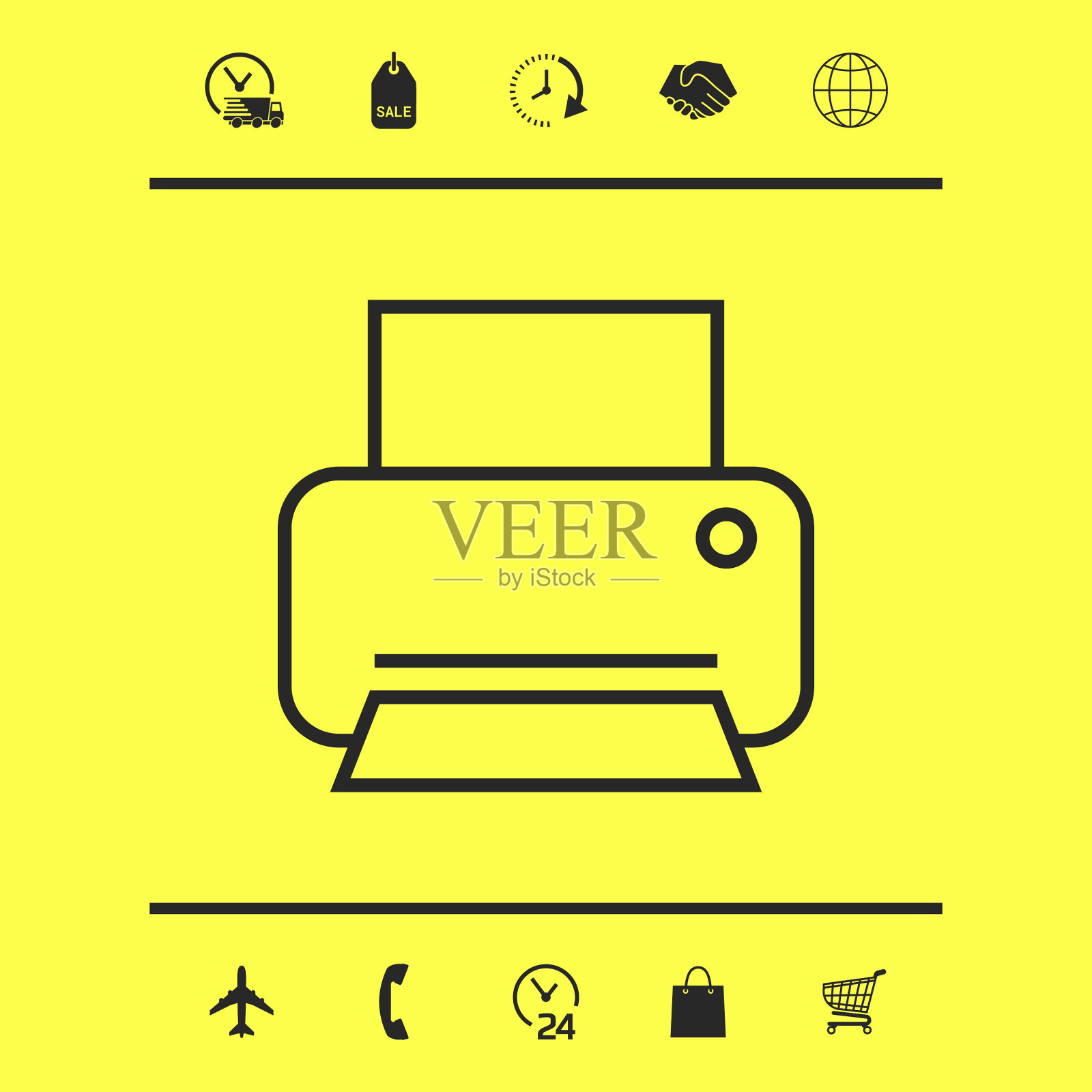 为您的设计打印线条图标图形元素插画图片素材