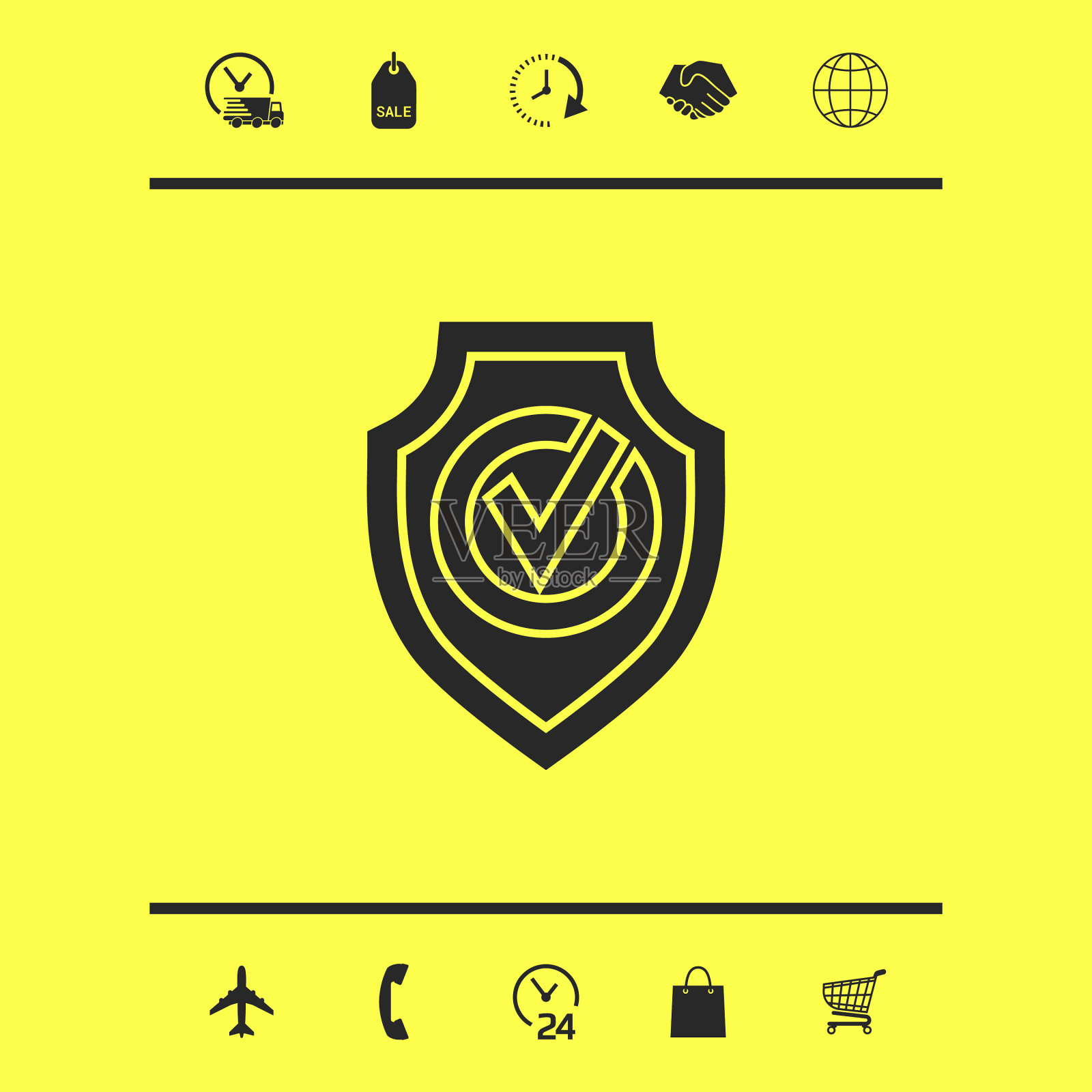 盾牌与图标的图标元素为勾图标素材