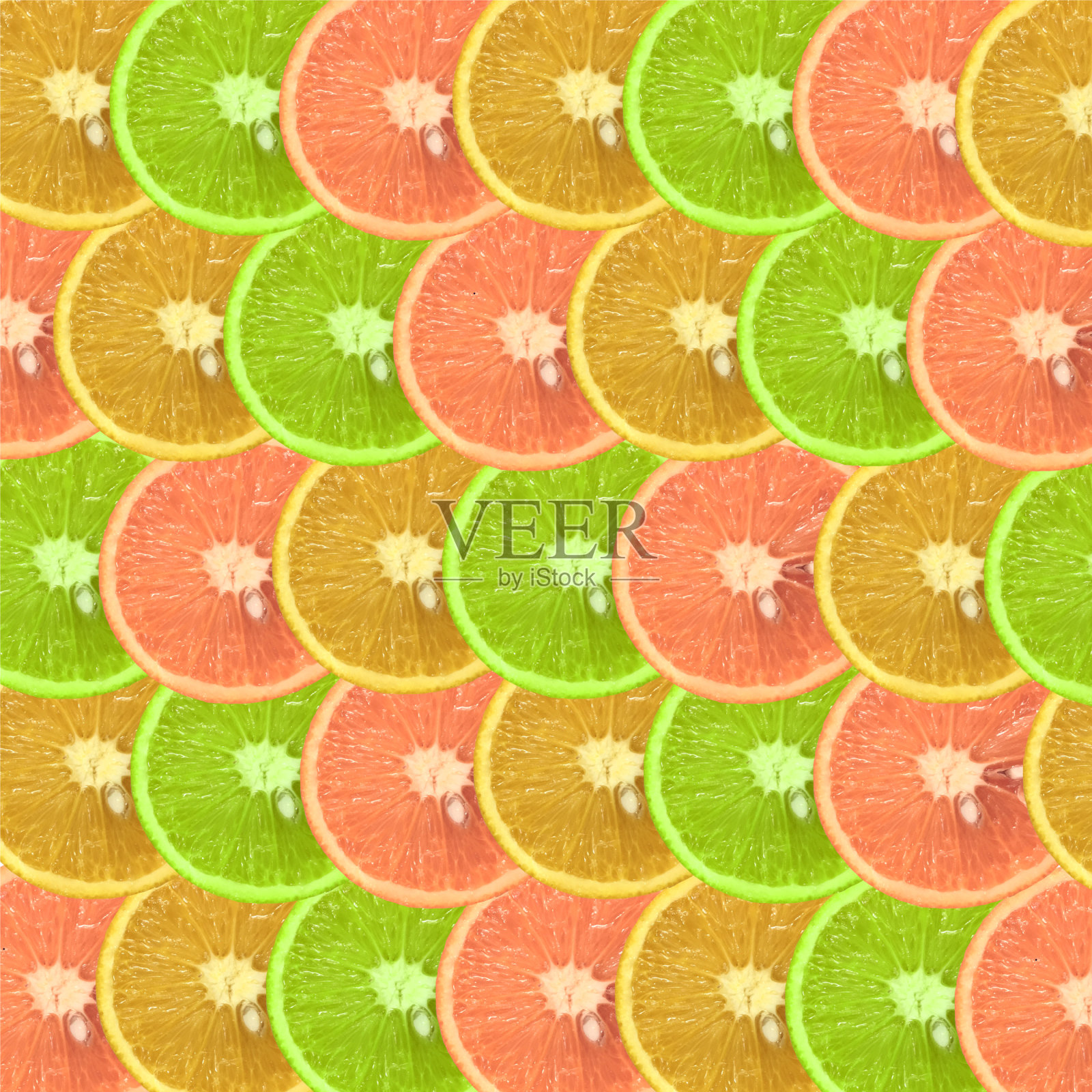 新鲜橙子片的水果图案。照片摄影图片