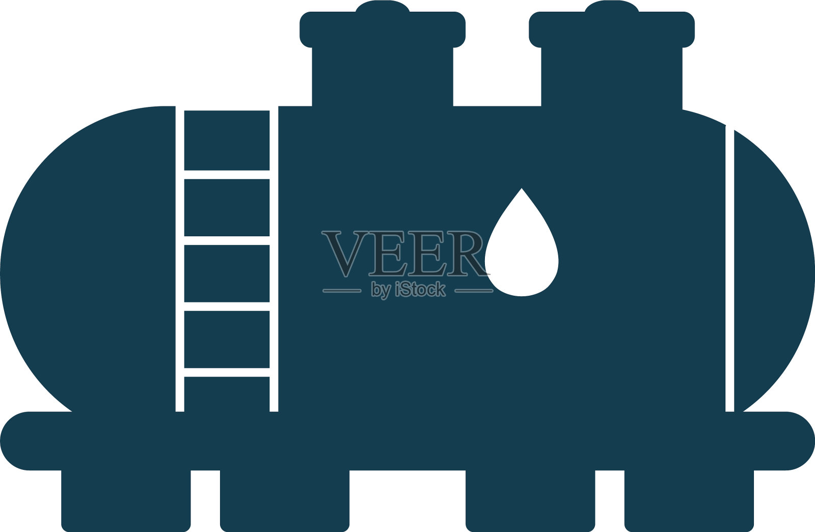 孤立的油容器剪影风格图标设计元素图片