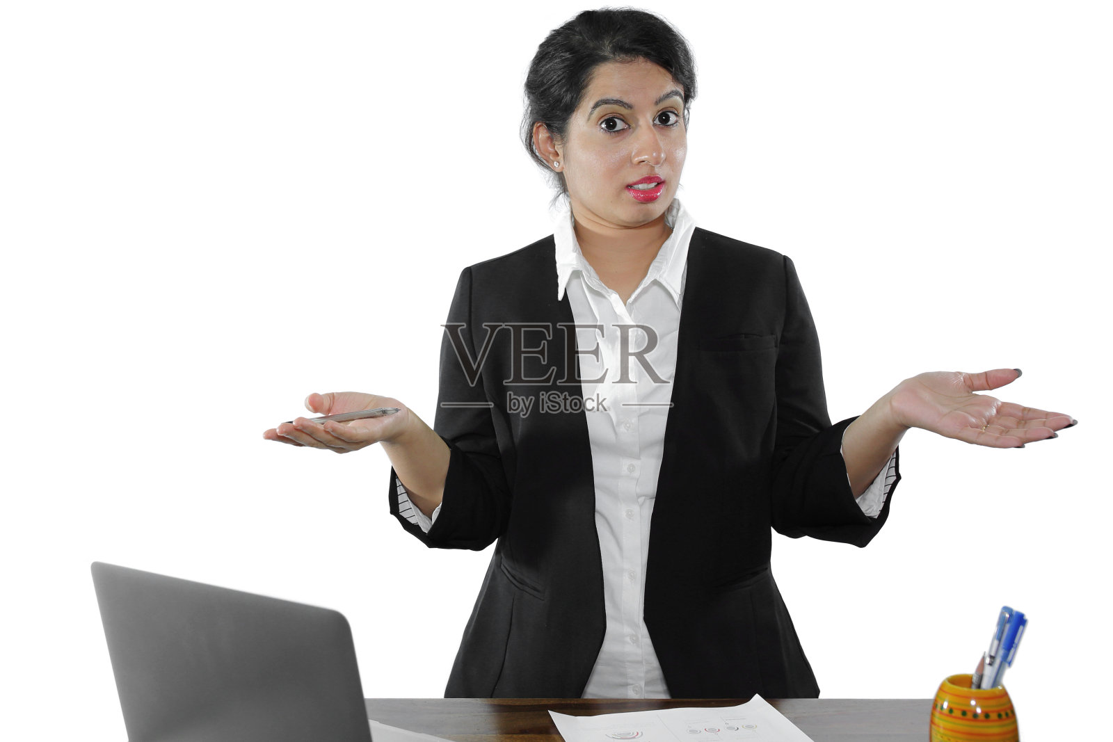 商业女人解释照片摄影图片