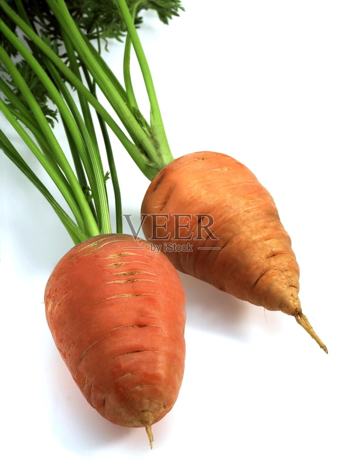 胡萝卜，胡萝卜，白色背景下的蔬菜照片摄影图片