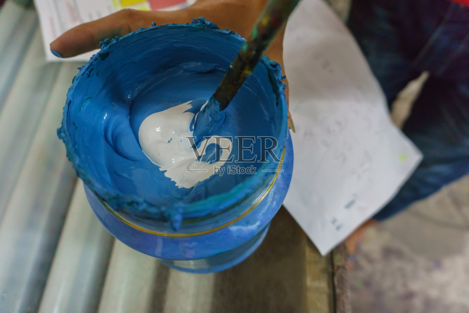 用于印刷织物的油墨或油漆照片摄影图片