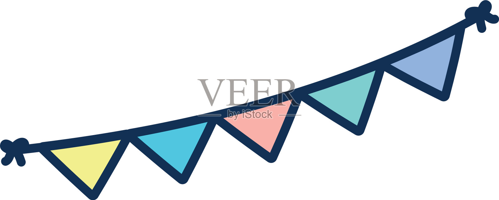 孤立彩旗旗线填充样式图标设计元素图片