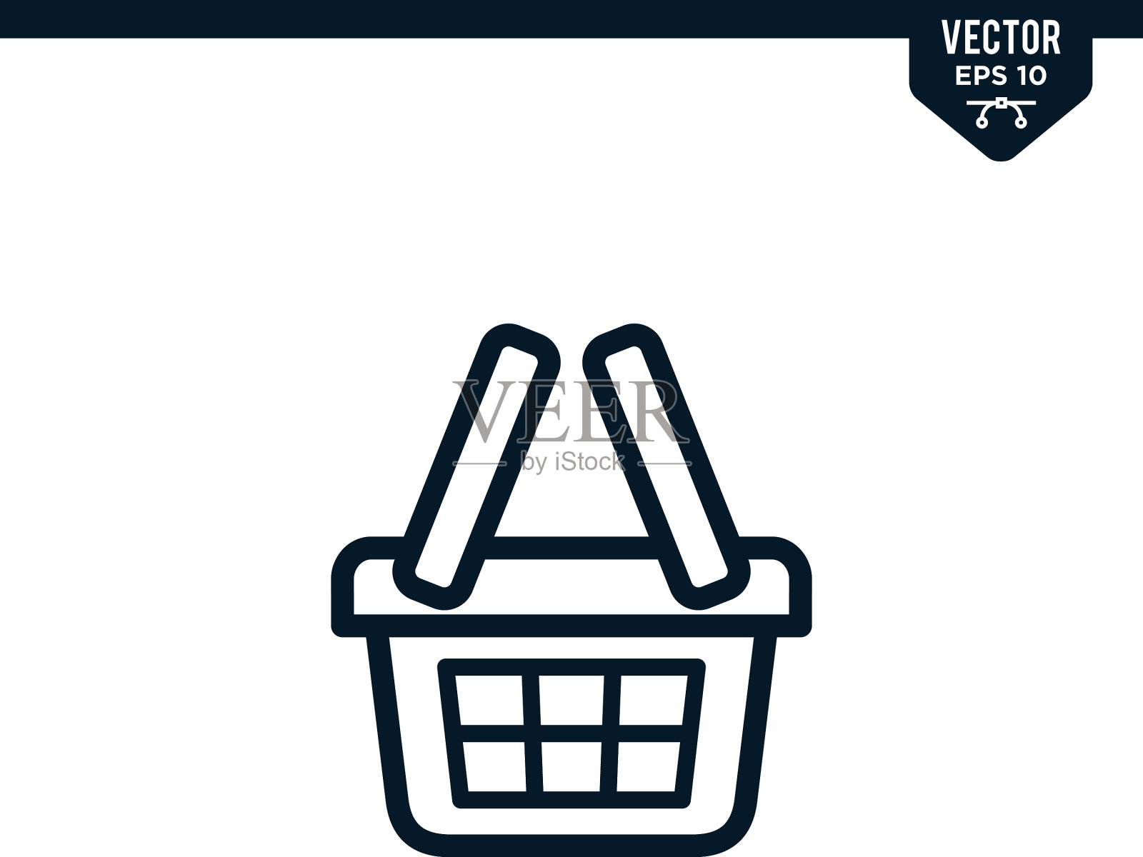 购物篮图标收集在概述风格图标素材